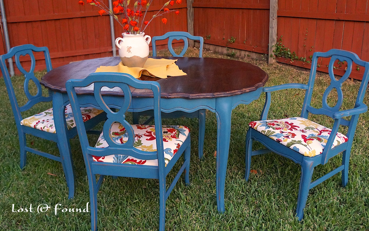 Aubusson Blue Chalk Paint Dining Set