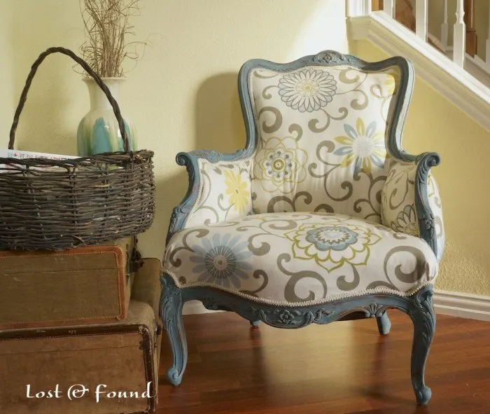 DIY Reupholstered French Chair
