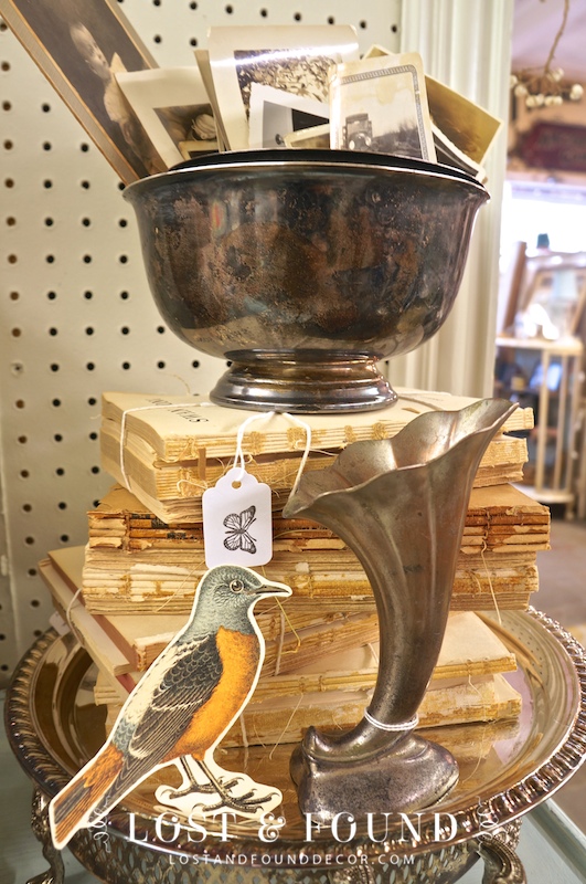 vintage silverplate selling at antique mall