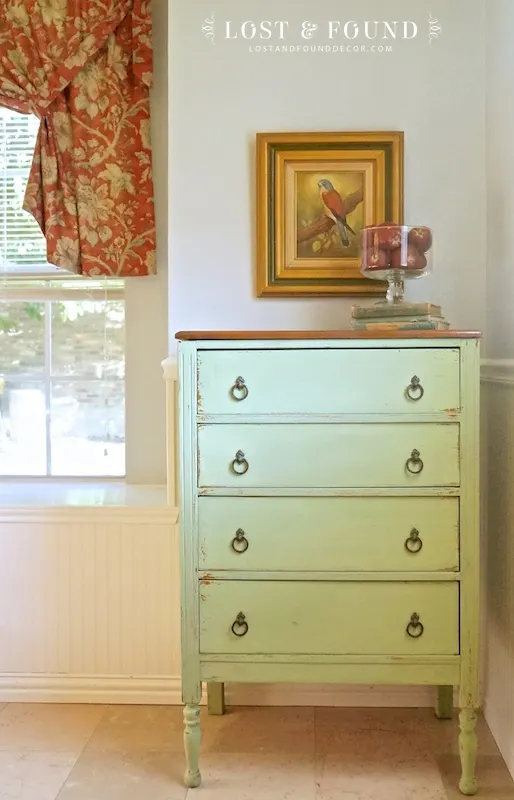 Green Milk Paint Chest of Drawers