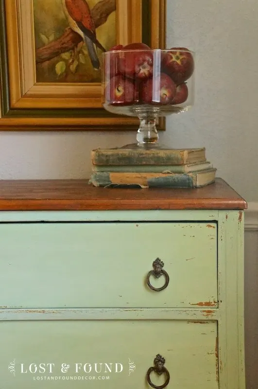 Green Milk Paint Chest of Drawers