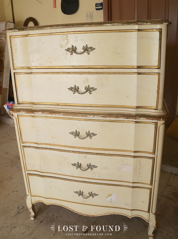 French Chest of Drawers Annie Sloan Old White Chalk Painted Shabby