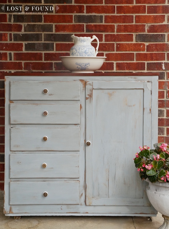 Cabinet in Shutter Gray milk paint