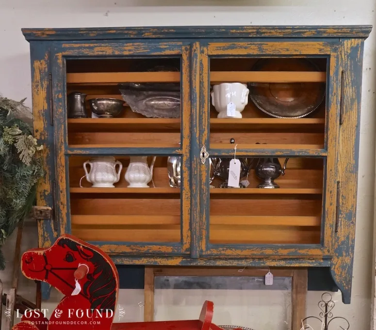 milk paint cabinet hutch furniture makeover 