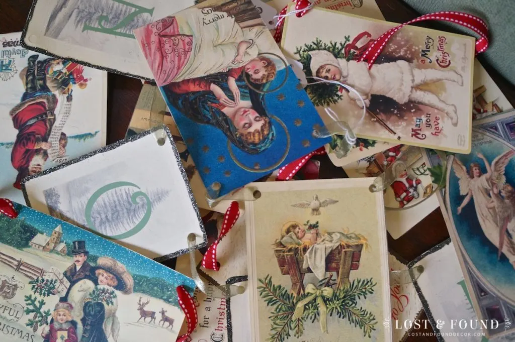 Banners made from Vintage postcard printings