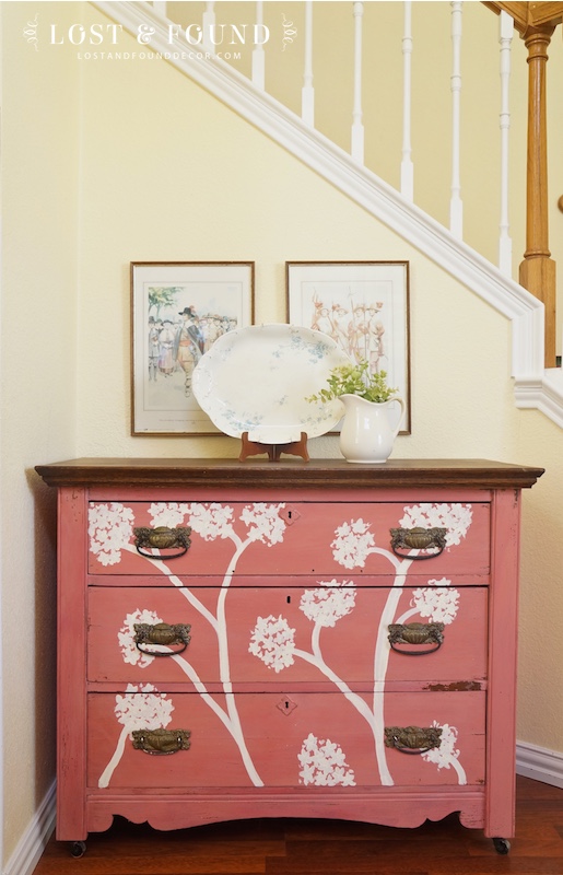 Antique Oak Cherry Blossom Dresser, $250