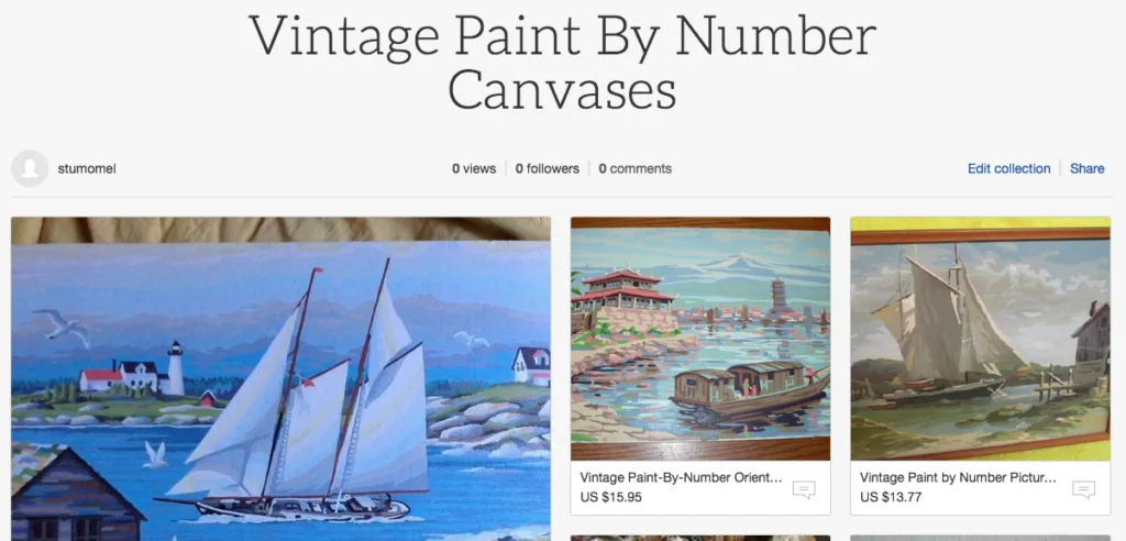 Vintage paint by numbers for adults