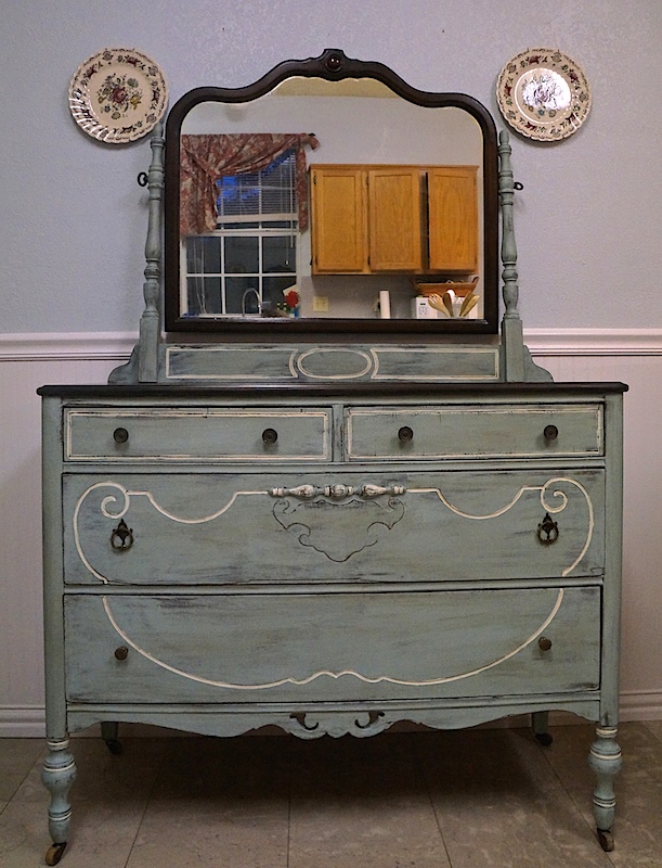 blue dresser