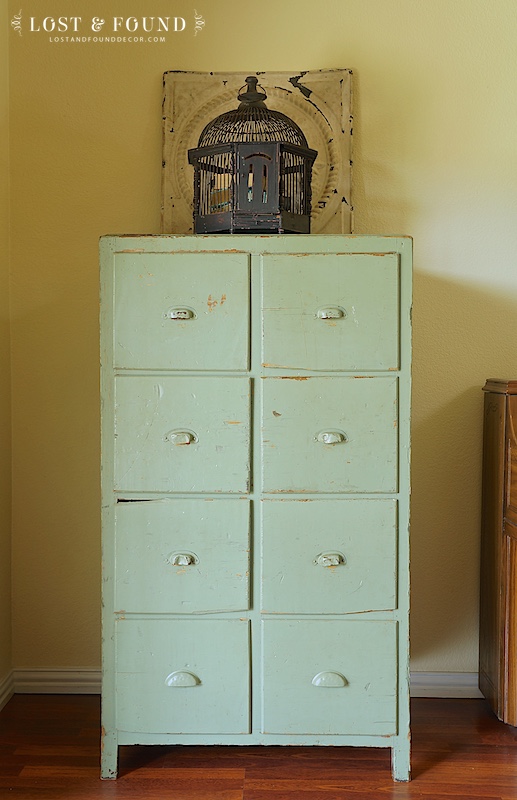 Repurposed Painted Pine Vintage Filing Cabinet