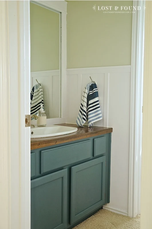 DIY Bathroom Renovation with Painted Vanity