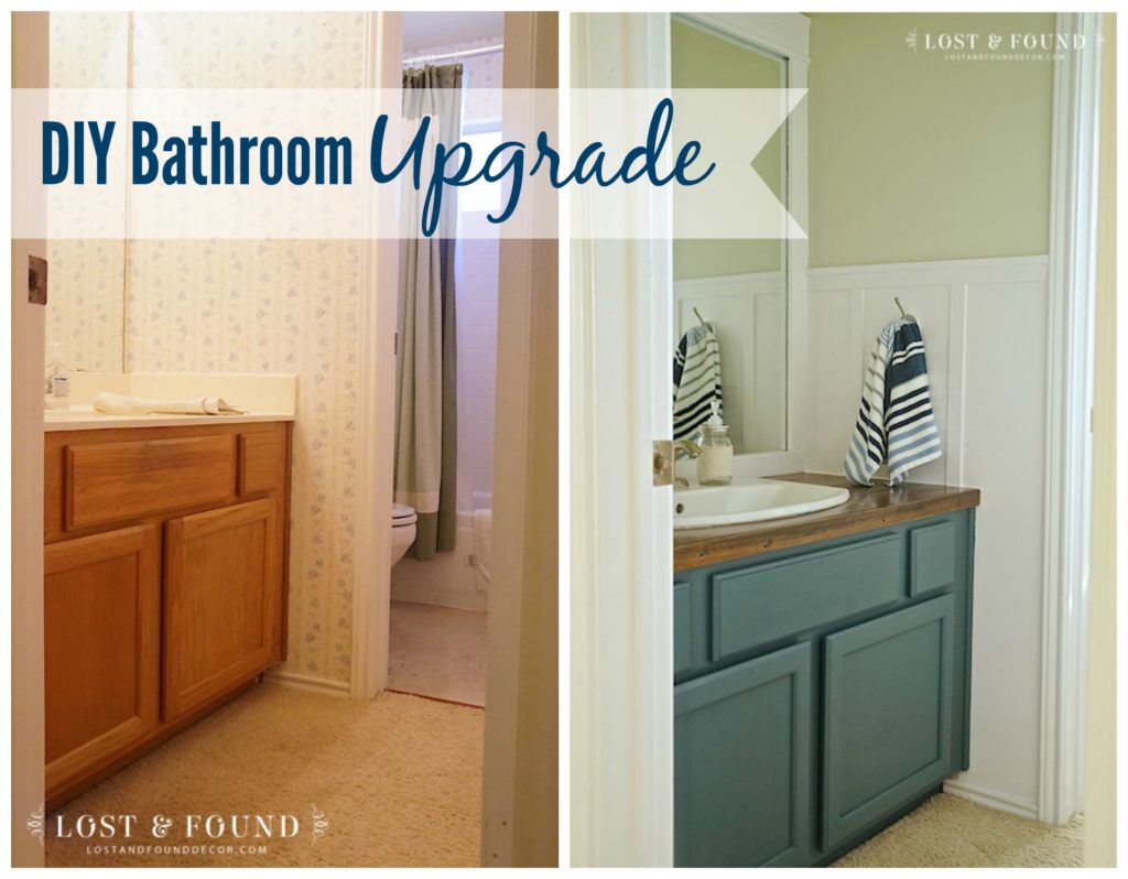 DIY Bathroom Upgrade before and after