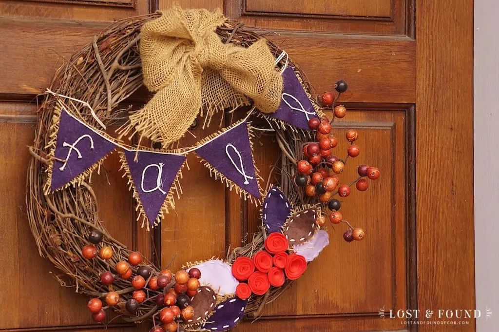 Fall Wreath with purple and berries