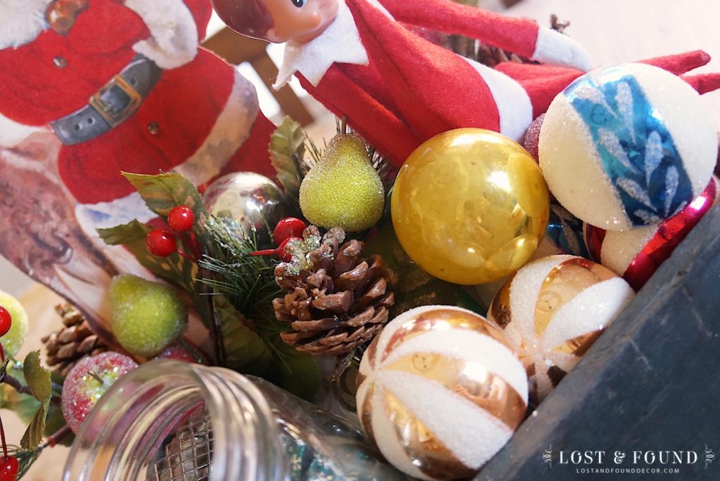 christmas ornaments in a box