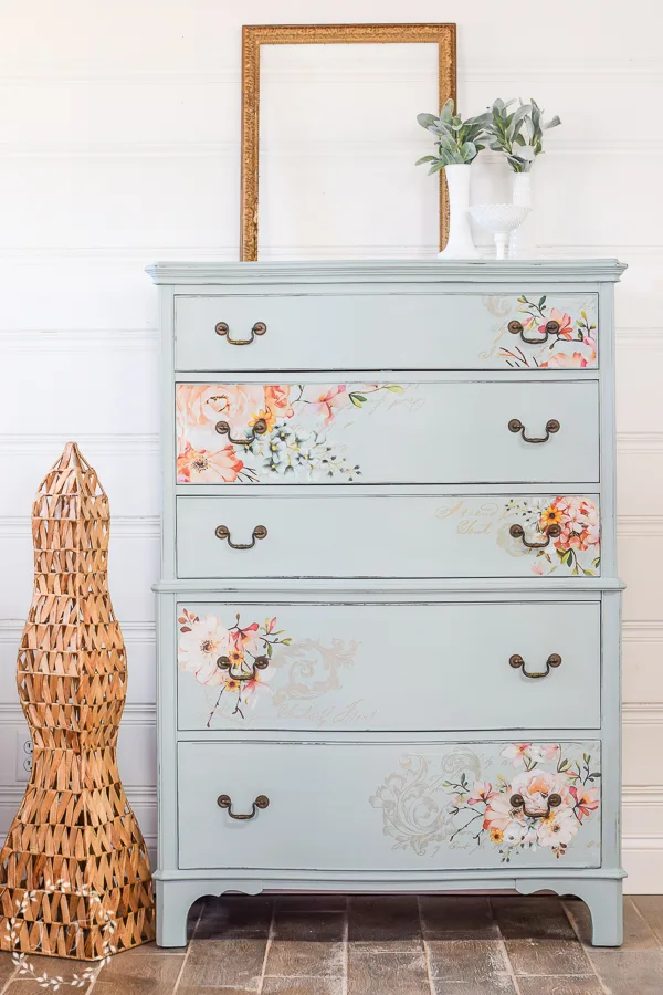 Light Blue Painted Chest of Drawers