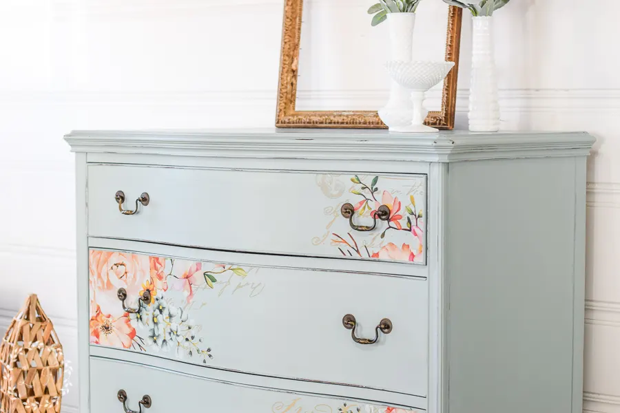Light Blue Painted Chest of Drawers