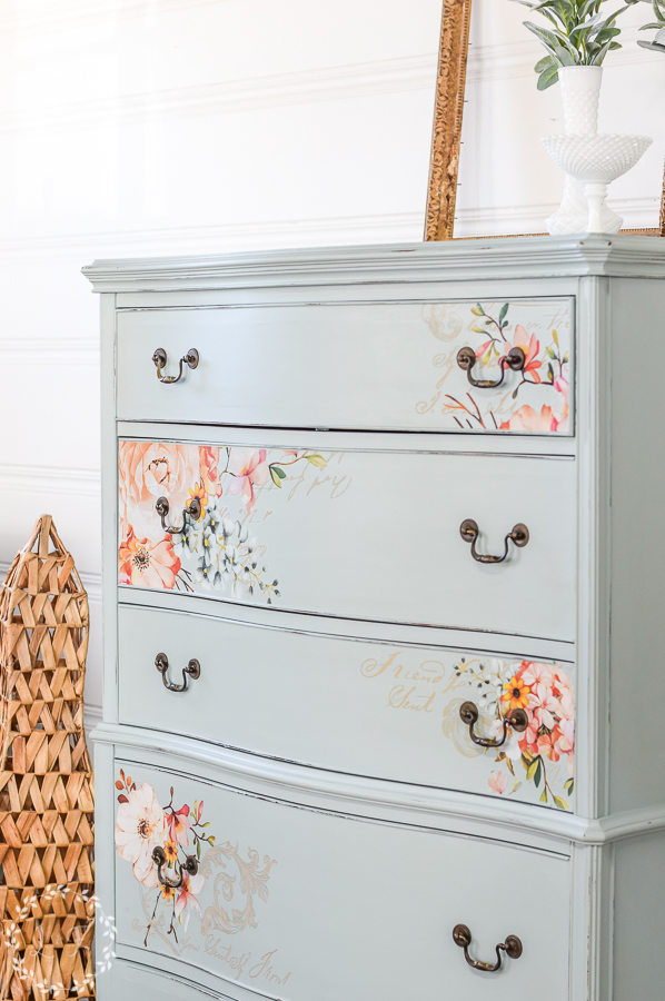 Light Blue Painted Chest of Drawers