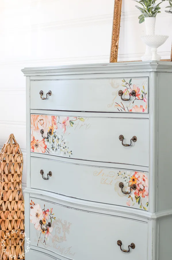 Light Blue Painted Chest of Drawers