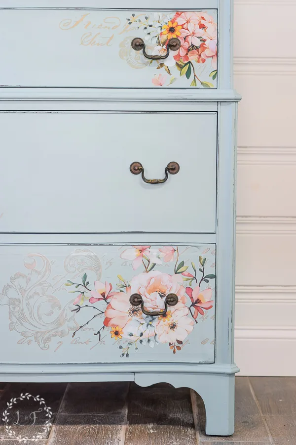 Light Blue Painted Chest of Drawers