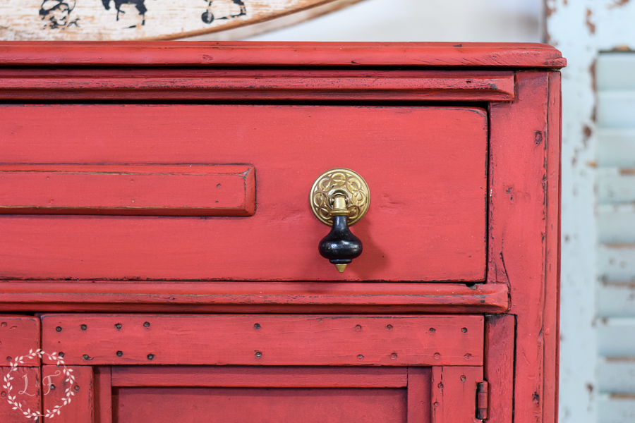 Painted Washstand with Red Milk Paint