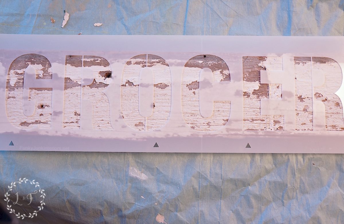 Salvaged Wood Sign using Funky Junk Stencils - Lost & Found Decor