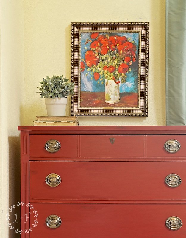 red painted furniture