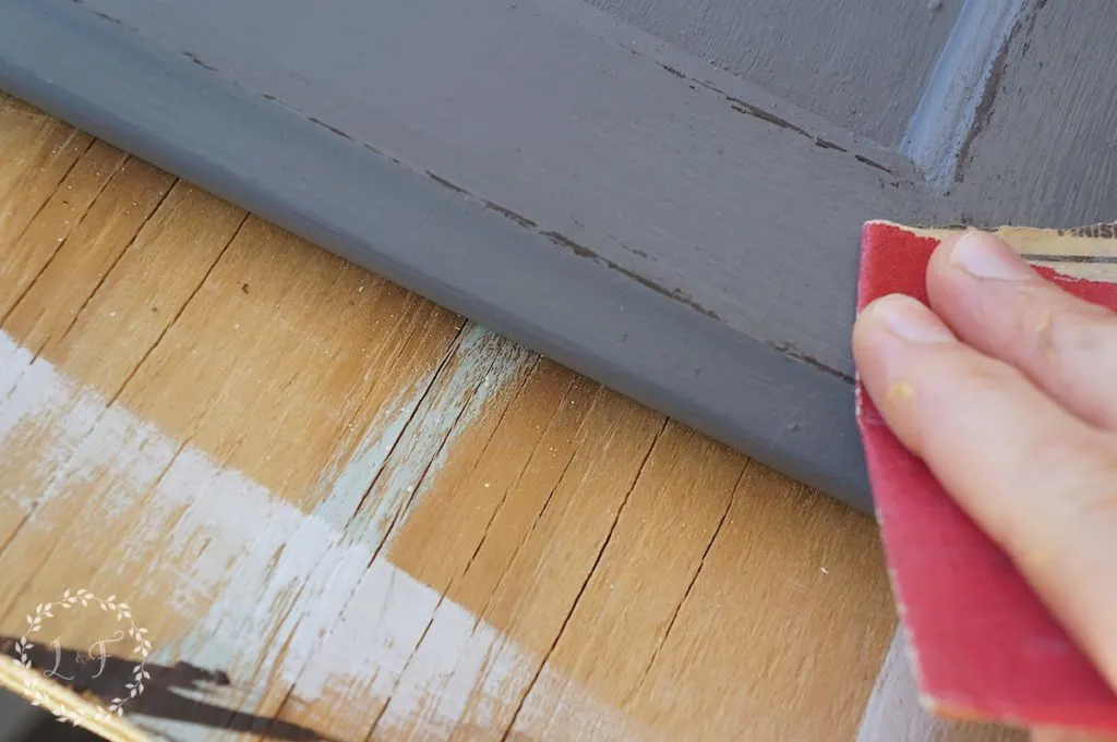 distressing cabinets with 2 color finish