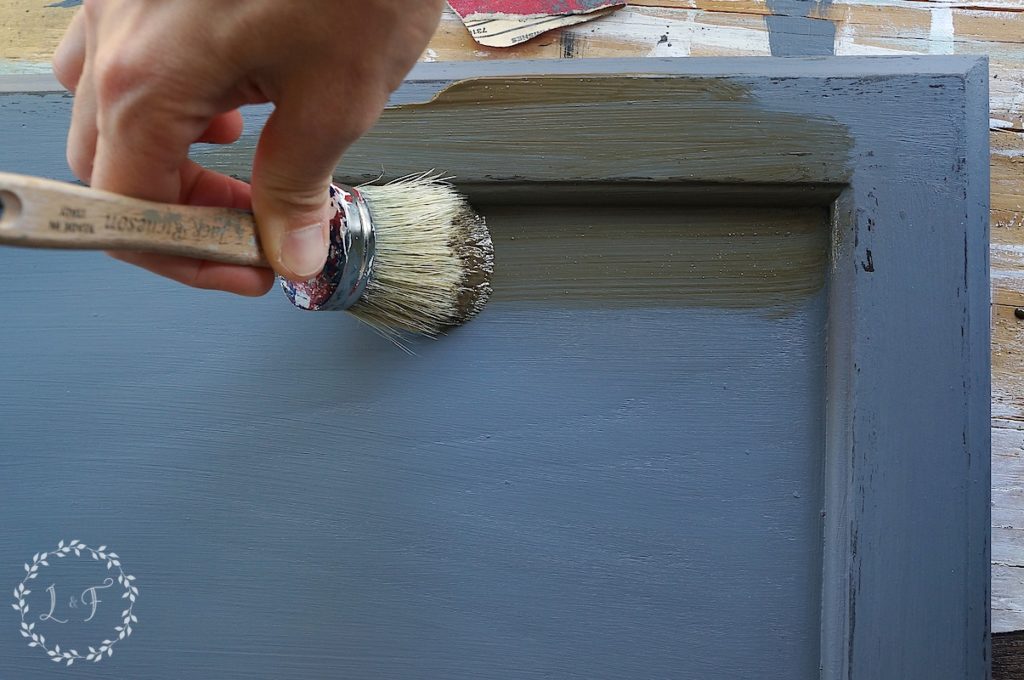 how to add glaze to antique painted cabinets