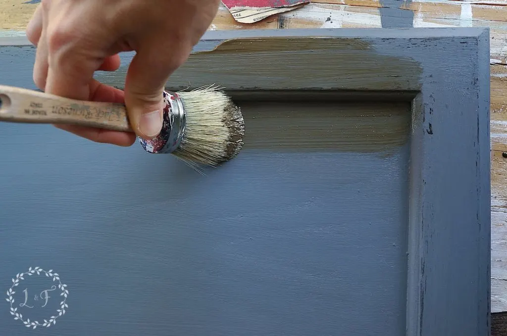 how to add glaze to antique painted cabinets