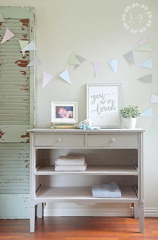 Dresser turned Changing Table with Fusion Mineral Paint