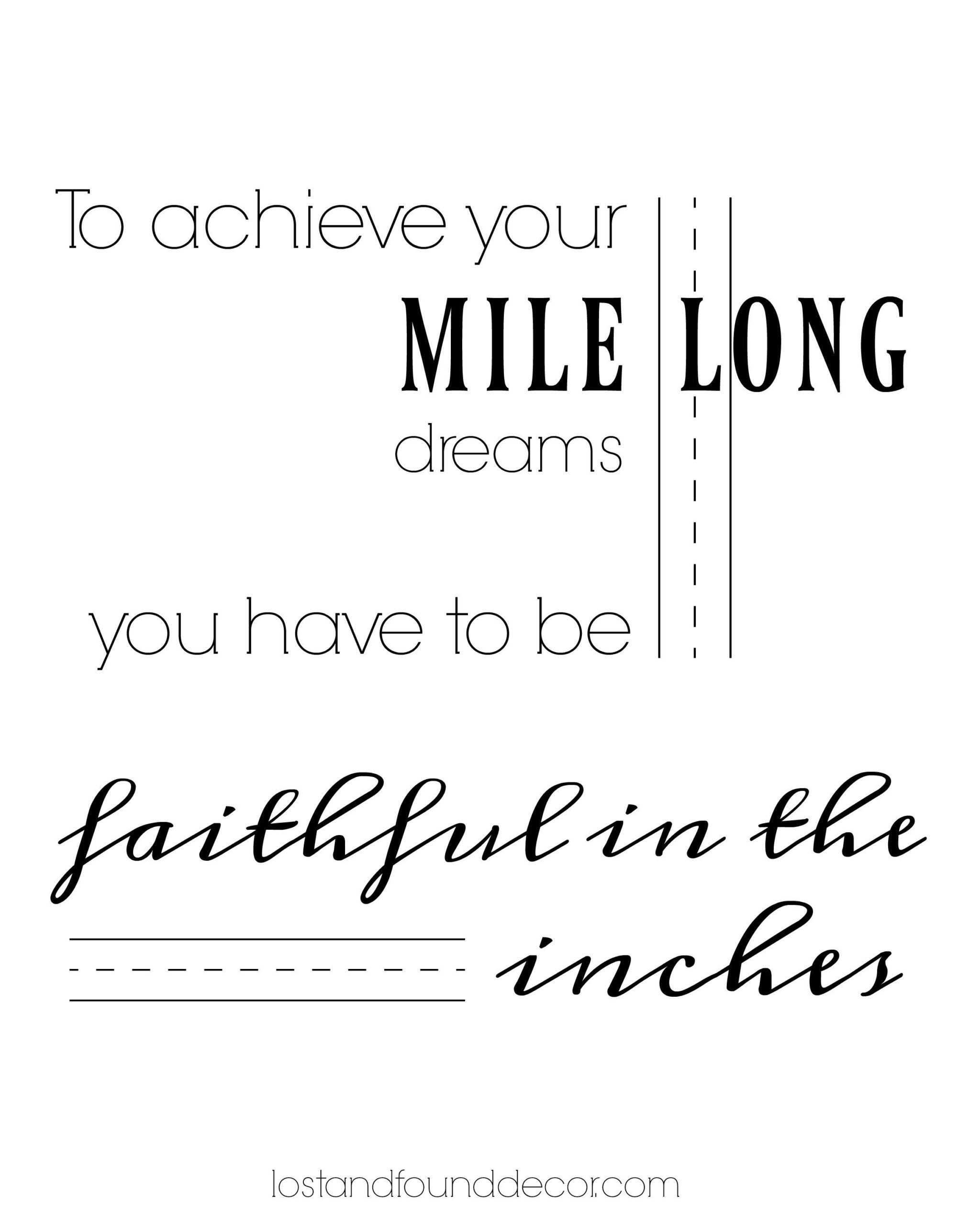 Achieving Big Dreams with Free Printable - Lost &amp; Found Decor