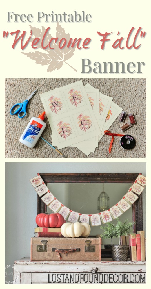 Free Printable you can use to make your own "Welcome Fall" paper banner