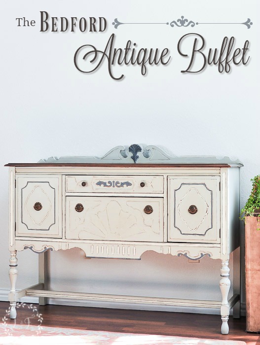 Antique Buffet Furniture Makeover in Fusion Mineral Paint Bedford