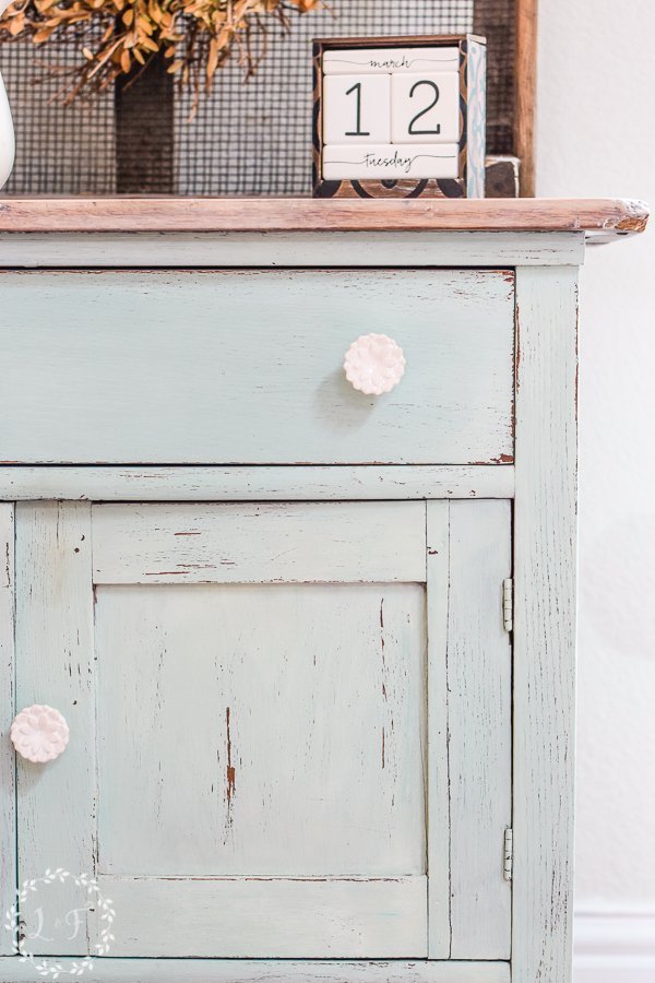 Oak Washstand Painted with Milk Paint