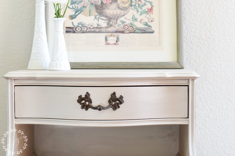 Metallic French Provincial Nightstand Makeover