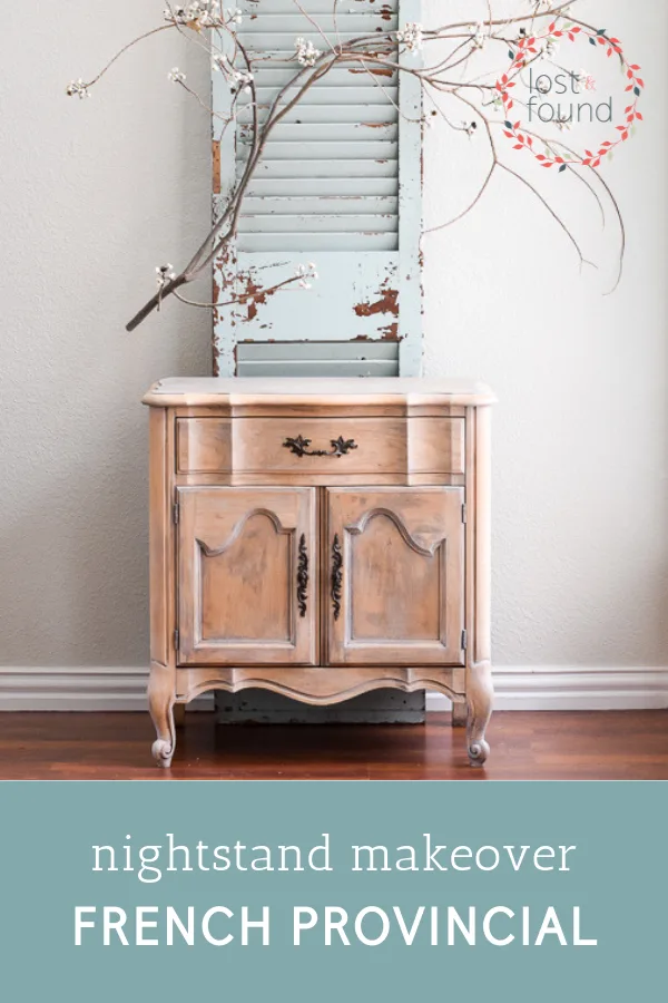 french provincial nightstand makeover