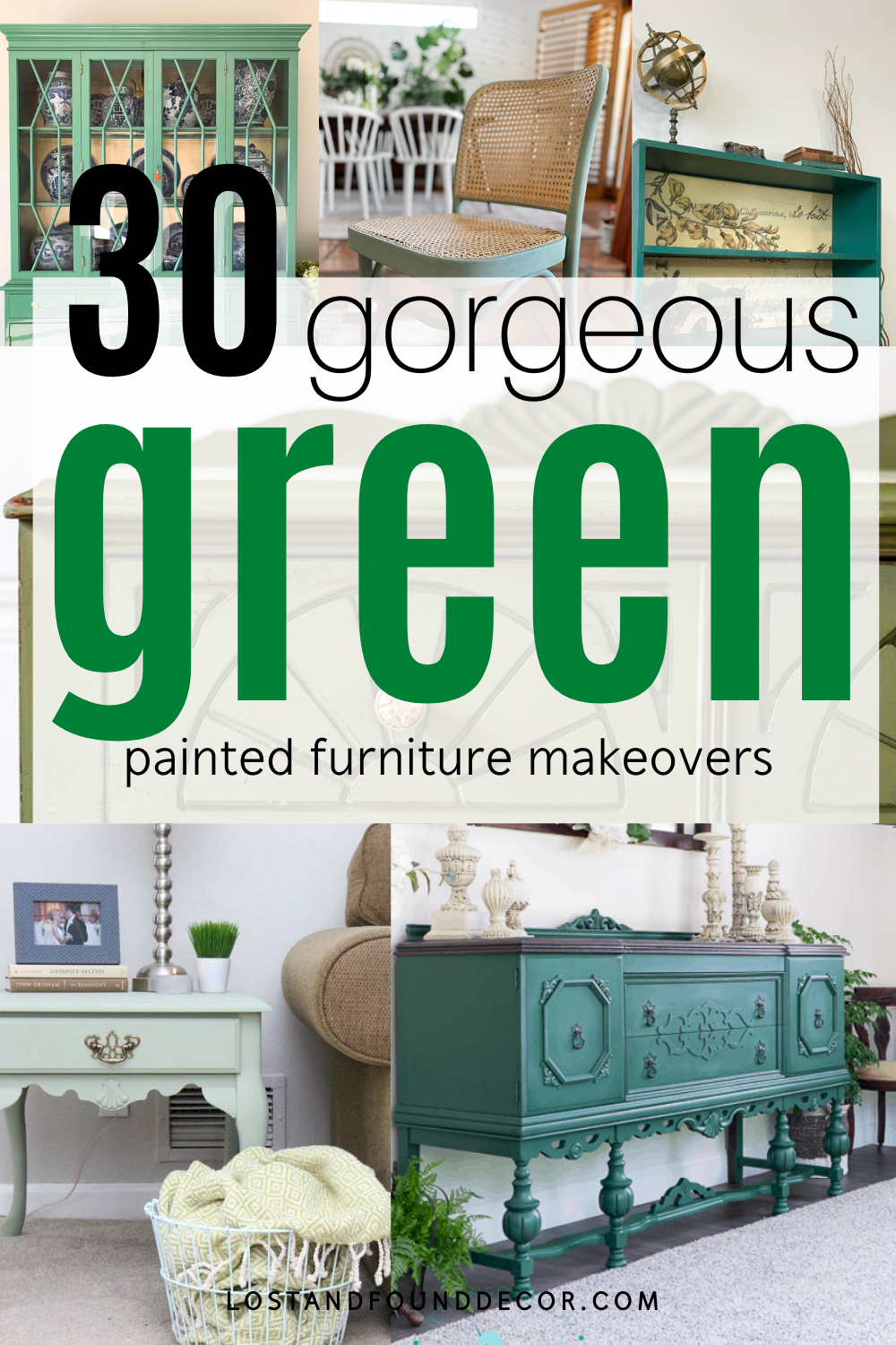 green painted furniture