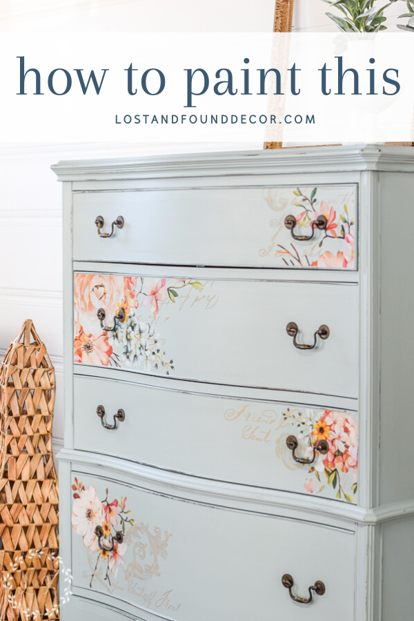 Light Blue Painted Chest of Drawers