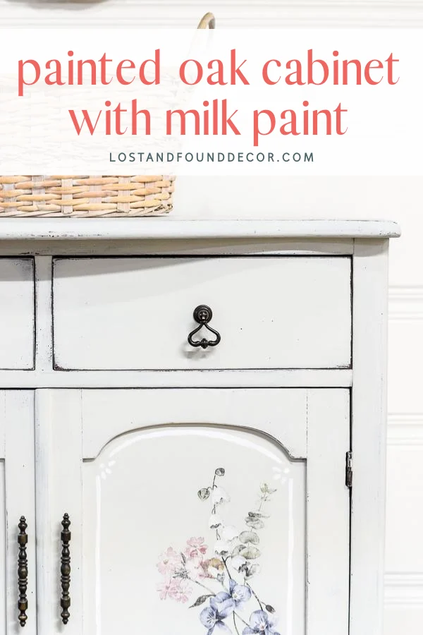 Painted Oak Cabinet with Milk Paint