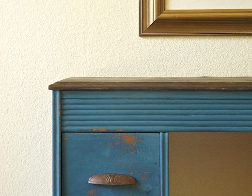 Flow Blue Milk Paint Desk Makeover