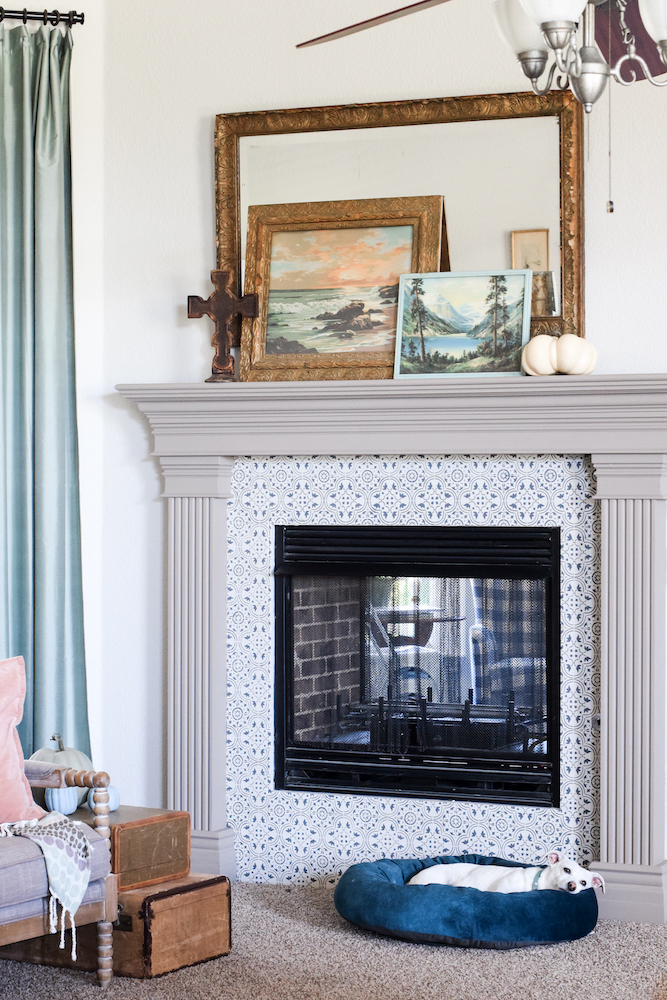 fireplace in living room