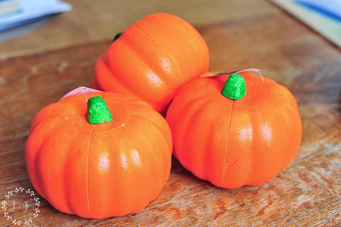 foam pumpkins from Dollar tree