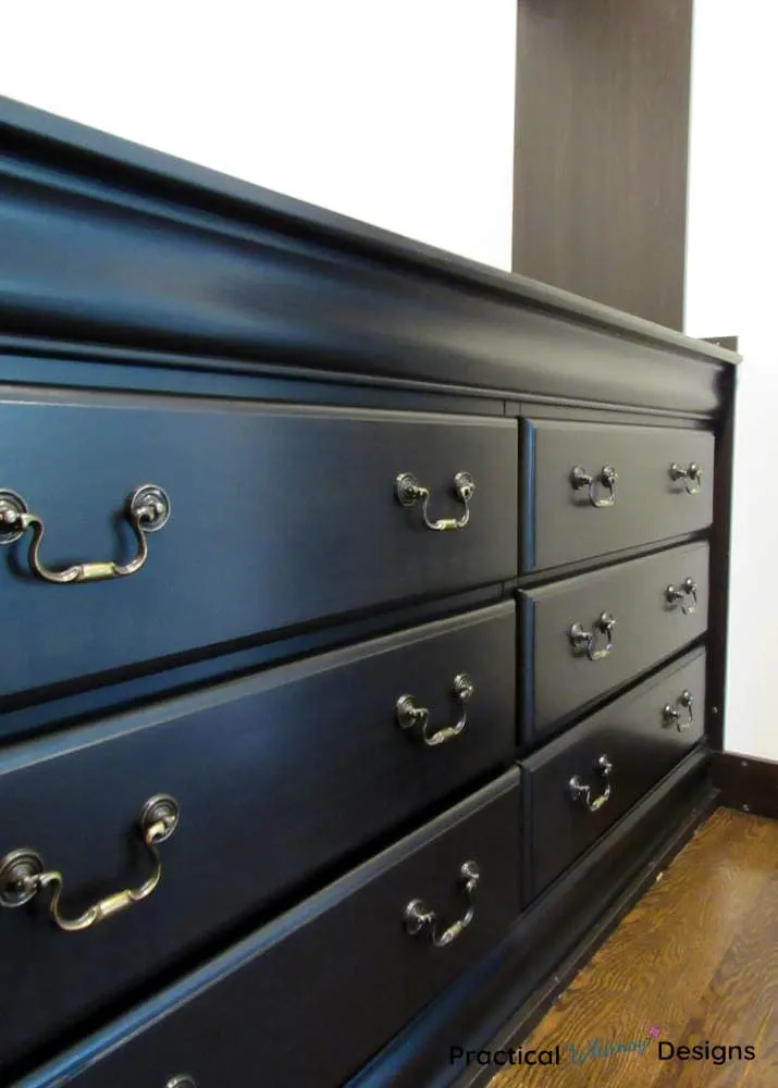 get the look: dresser redo – rice designs  Black painted furniture, Black  painted dressers, Black furniture