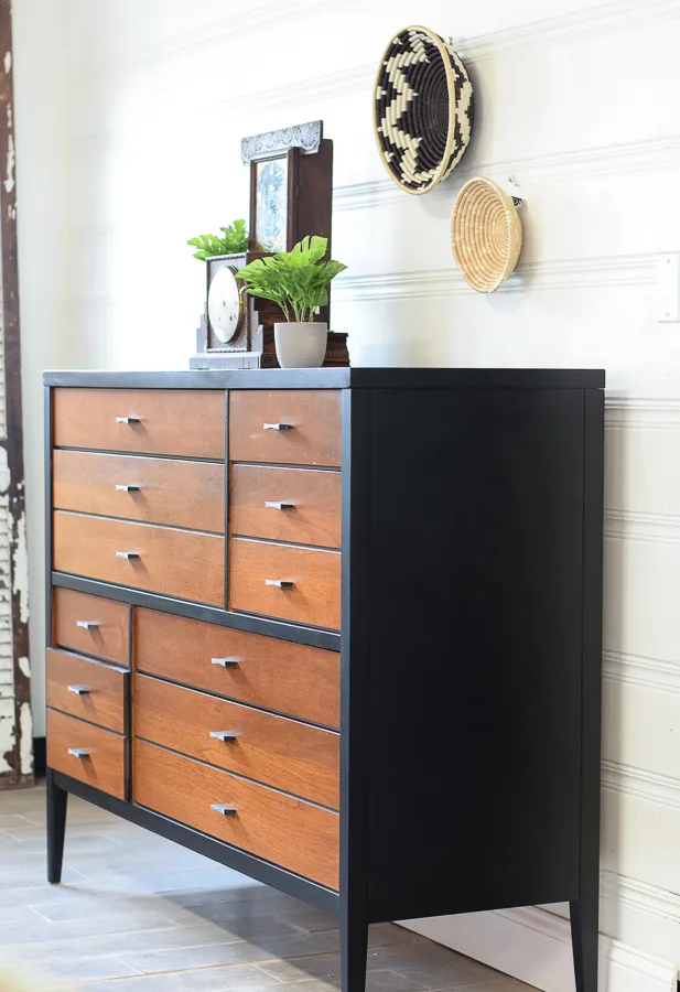 Black and Wood Dresser Makeover - Maison de Pax