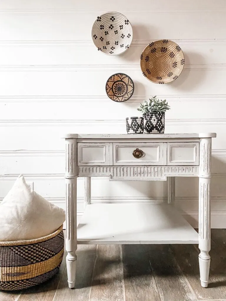 white painted side table