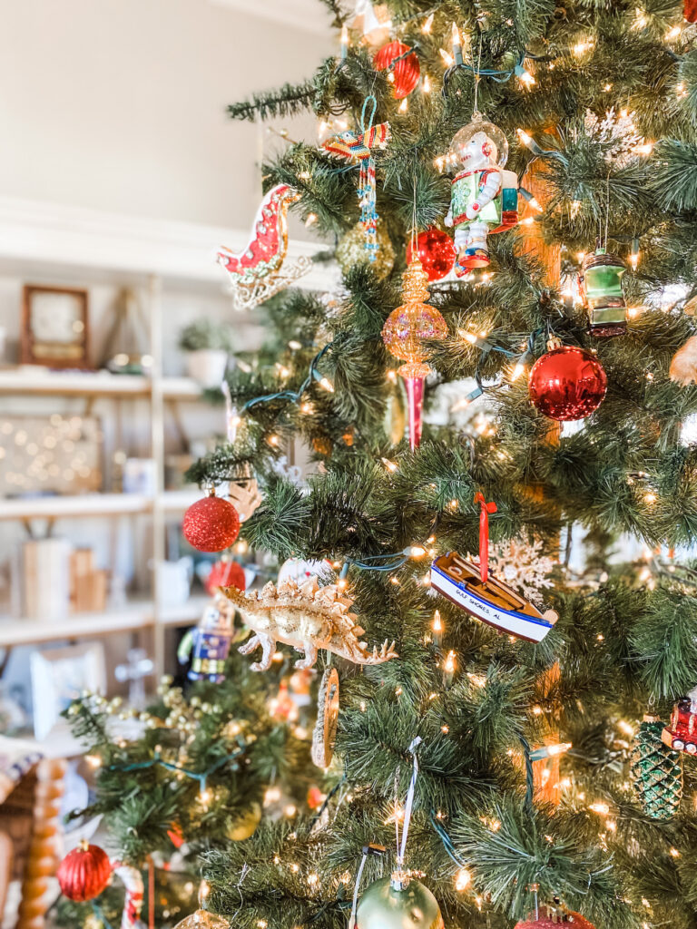 Christmas tree with lights.