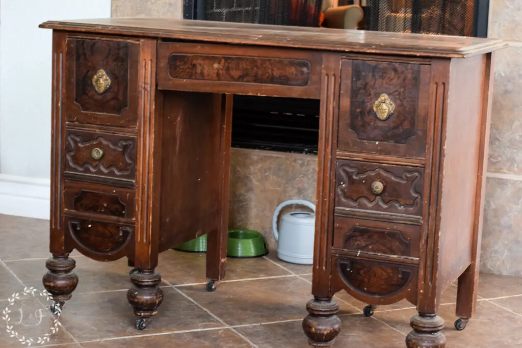 old desk from thrift store