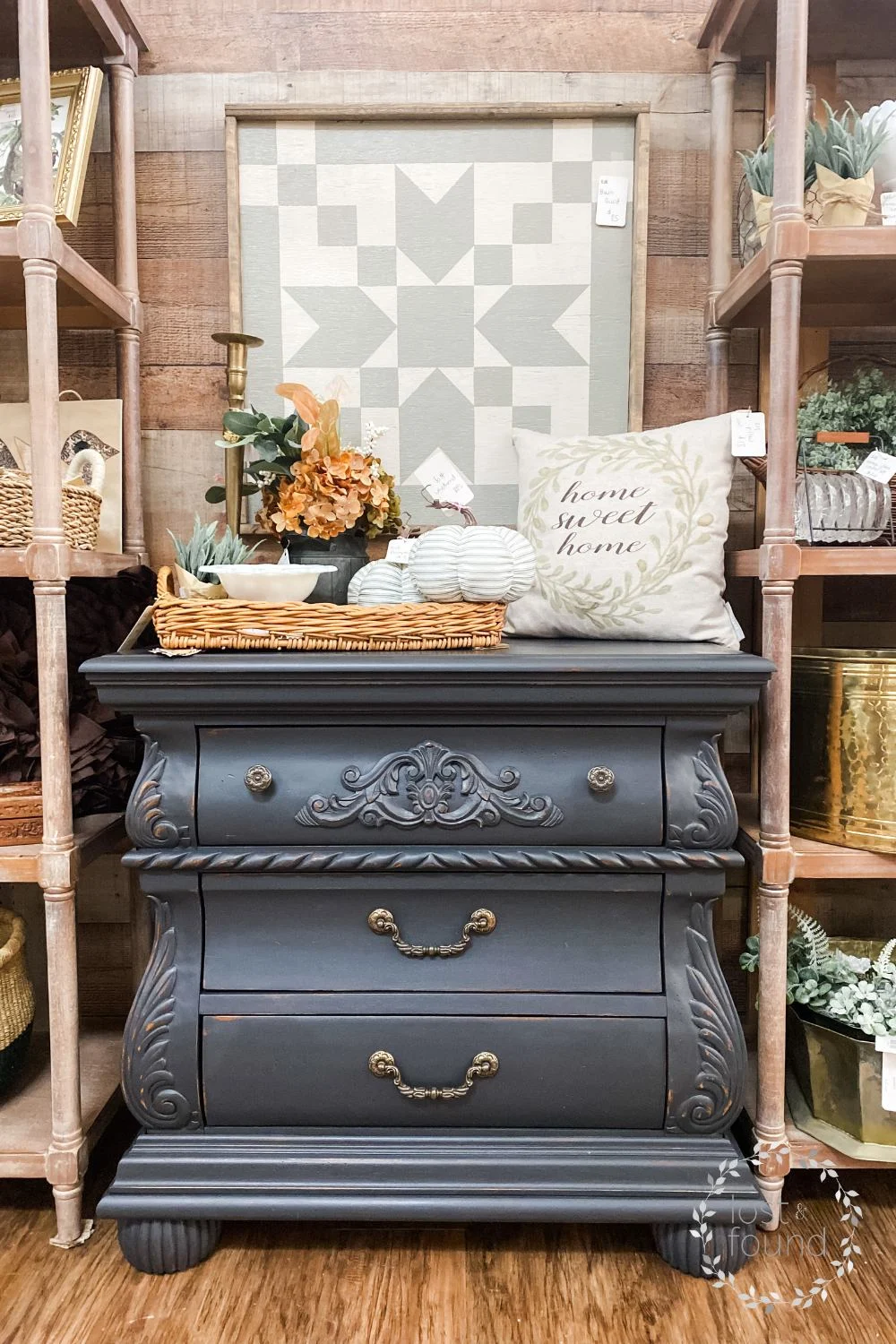 Black Dresser Makeover with Fusion Mineral Paint - Lost & Found Decor