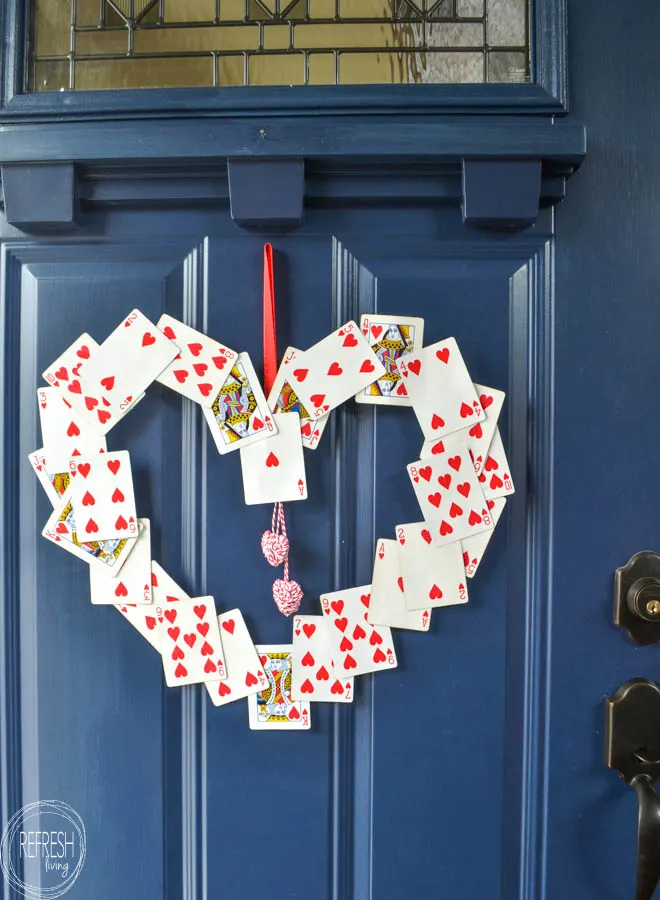 Valentine Heart Wreath, Shabby Chic, Wood Bead Heart Wreath