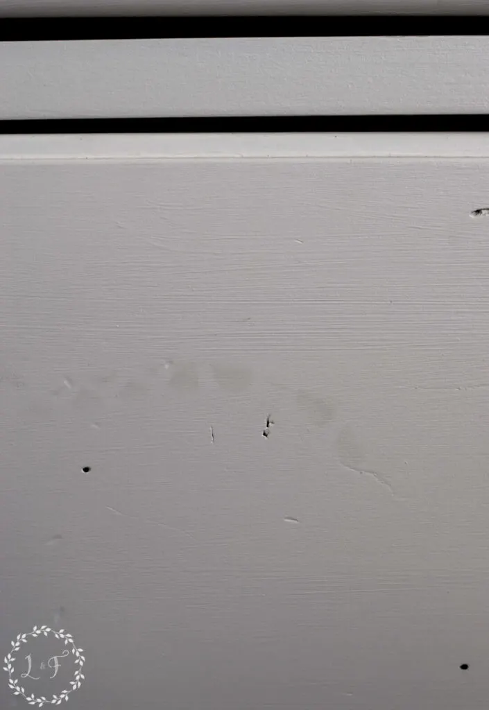 dirt on a dresser drawer front