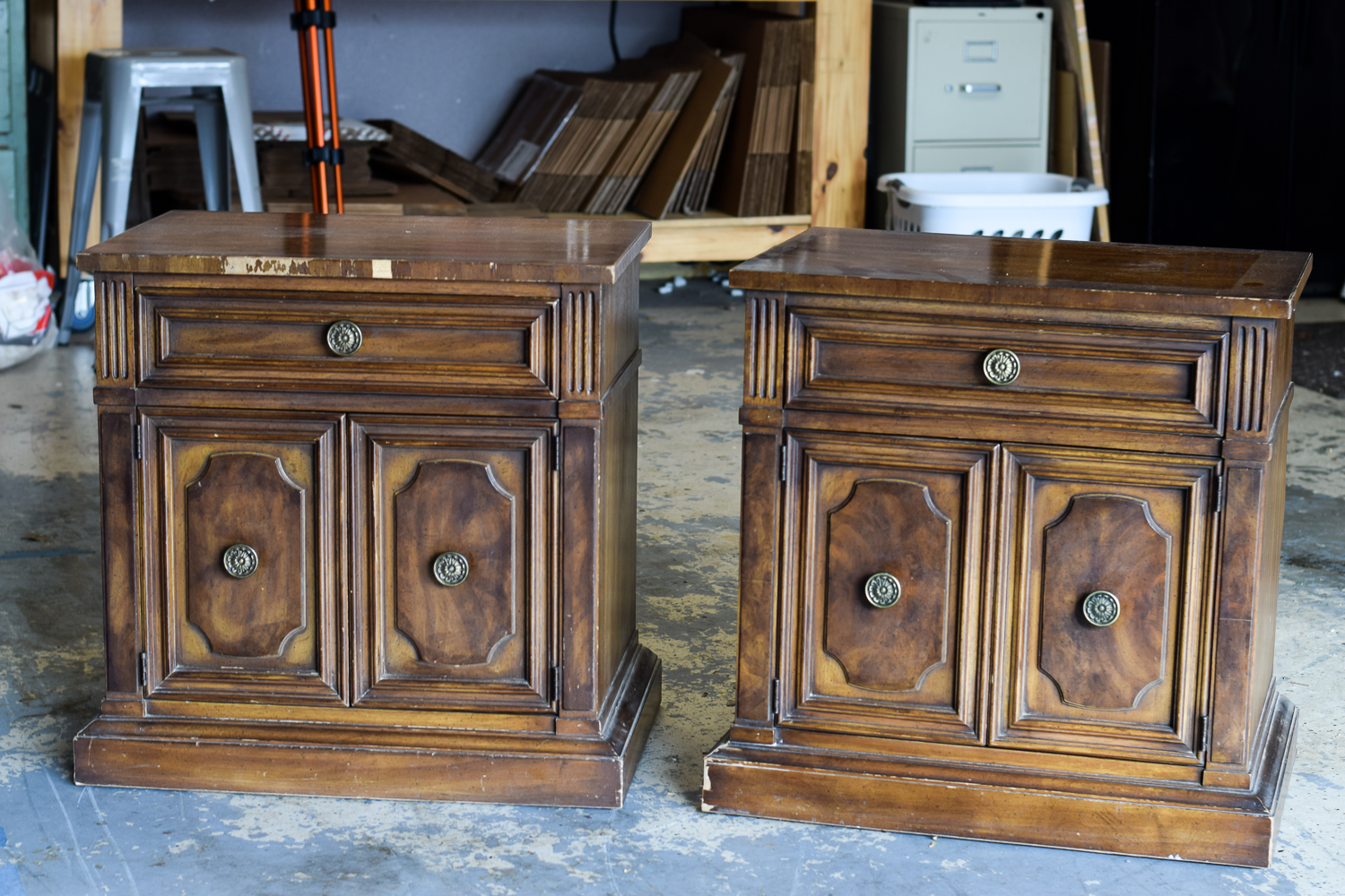 pair of old nightstands